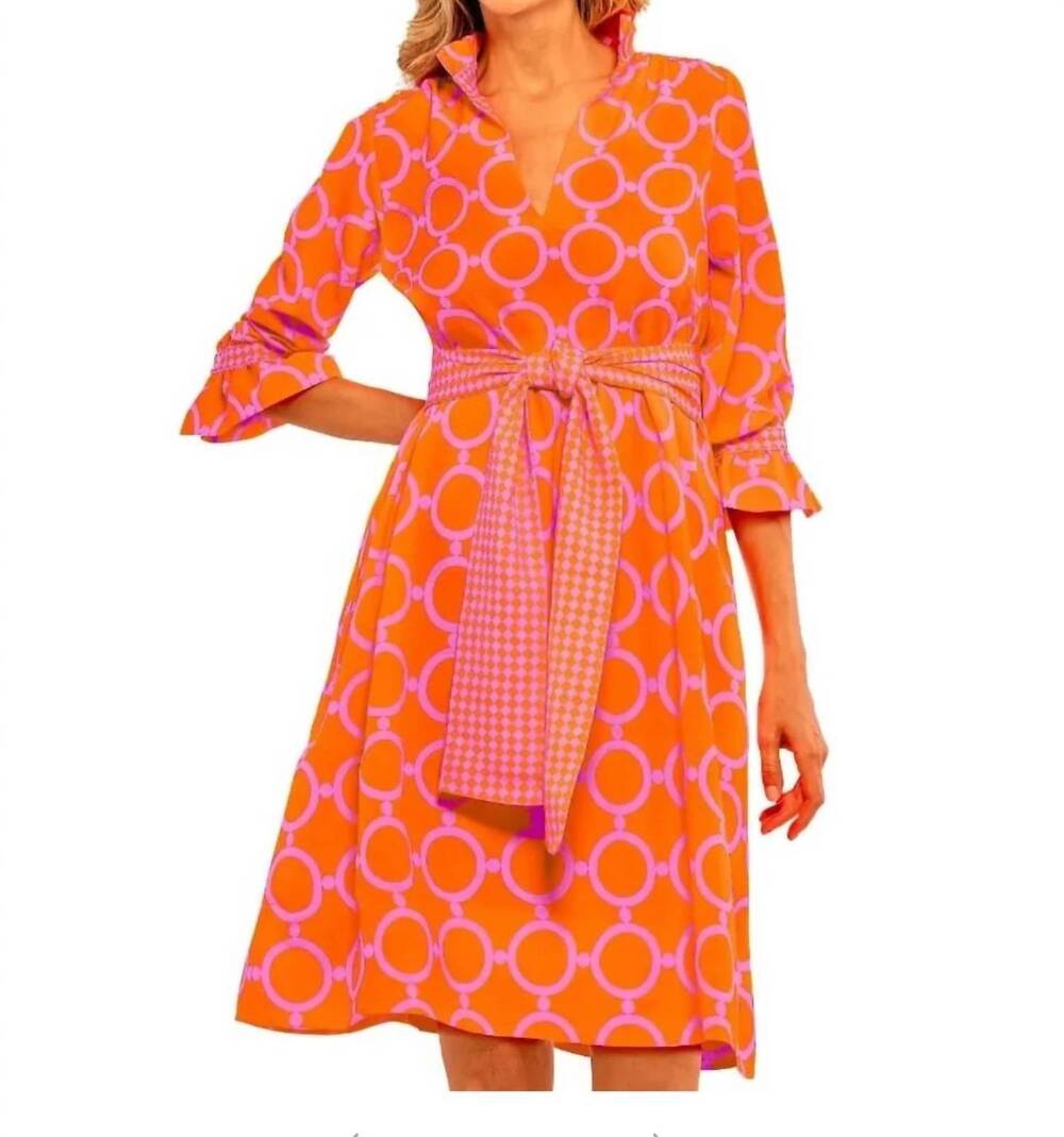 NEW GRETCHEN SCOTT outta sight dress in pink & orange